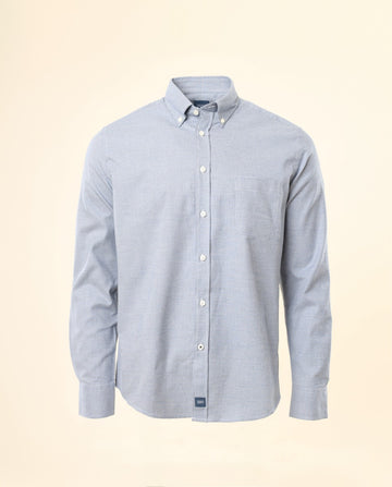 Camisa Casual 100% Algodão em Azul Escuro